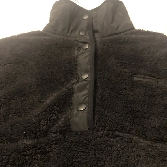 NWT Spyder Black Snap Button Pullover Jacket Quarter Snap Neckline Stand Collar - Picture 7 of 8